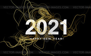 2021 inscription on background of gold glitter - vector clipart