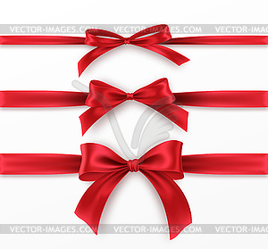 Realistic white ribbon with bow Royalty Free Vector Image