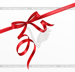 Red Bow and Ribbon. Realistic red bow for decoratio - vector image