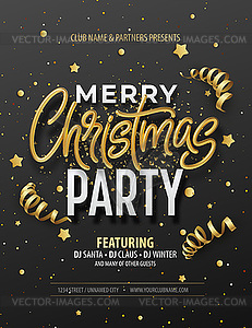 Elegant Christmas Poster Template with Shining - vector image