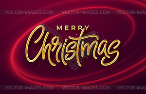 Realistic shiny 3D golden inscription Merry - vector clipart / vector image