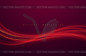 Abstract shiny color red wave design element with o - vector clipart