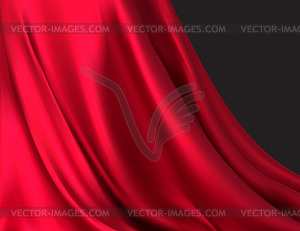 Background of luxurious red fabric or liquid wave o - vector clip art