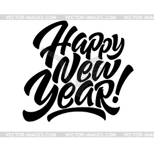 Handwriting inscription Happy New Year. - vector clipart