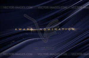Awarding nomination ceremony luxury black wavy - vector clip art