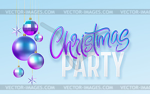 Christmas party calligraphy lettering greeting - vector image