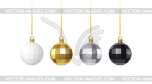 Set of golden, white, siver and black realistic - vector clip art