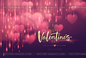 Bokeh Blurred Heart Shape Shiny Luxurious Backgroun - vector clipart