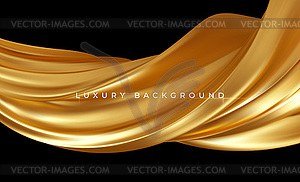 Gold metallic silk flowing wave luxury trendy - vector image