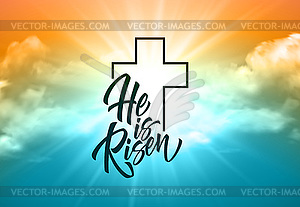 He was resurrected lettering against background of - vector image