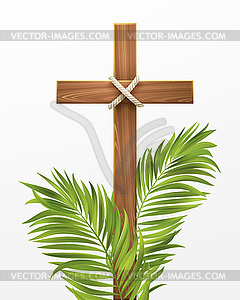 palm branch and cross clip art