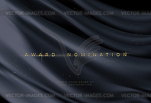 Awarding nomination ceremony luxury black wavy - color vector clipart