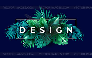 Summer tropical design for banner or flyer with - vector clipart