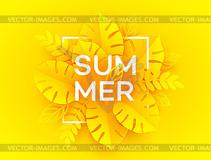 Bright yellow summer background. inscription - vector clipart