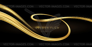 Golden swirl. Abstract shiny color gold wave - vector clipart