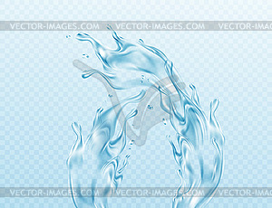 Realistic Water splash on transparent background. - vector clip art
