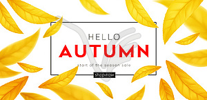 Background for autumn season of discounts. Fall sal - vector clip art