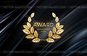 3d realistic gold laurel wreath winner award - vector image