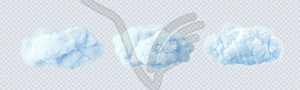 Blue clouds on transparent background. 3D - vector clipart