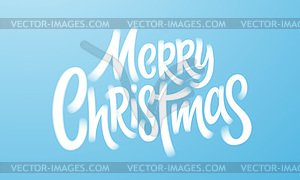 Merry Christmas Handwriting Lettering.White - vector clipart / vector image