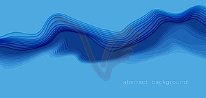 Вырезать бумагу стиль дизайна Синий абстрактный фон - клипарт в векторе / векторное изображение