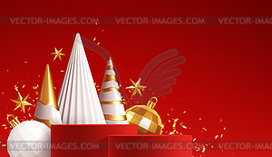 Счастливого Рождества ручной работы праздник фон. Красный - стоковое векторное изображение