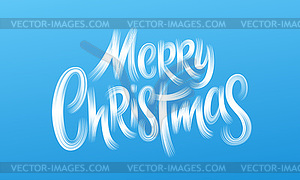 Merry Christmas Handwriting Lettering.White - color vector clipart