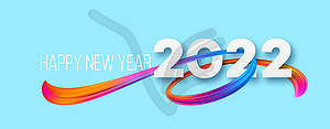 Число заголовка календаря 2022 на красочном абстрактном - изображение в формате EPS