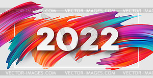 Число заголовка календаря 2022 на красочном абстрактном - векторное изображение