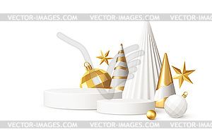 Christmas Realistic 3D trending backgrounds. 3D - color vector clipart