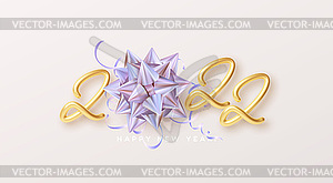 2022 new year party poster. New year number with - vector clipart