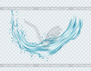 Water splash. Realistic transparent splash of - vector clipart