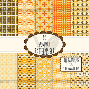 10 seamless patterns set - vector image