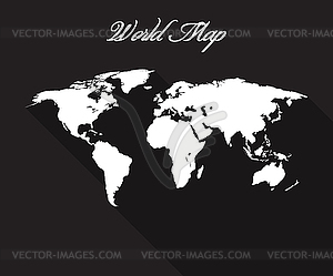 Earth map on black background - vector image