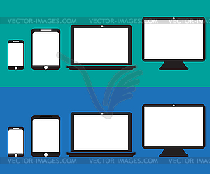 Electronic device phone and tablet stylish flat - royalty-free vector image
