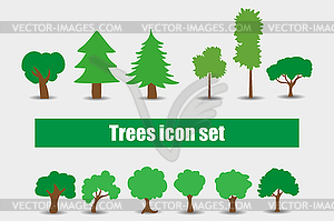 Trees icons set - vector clipart