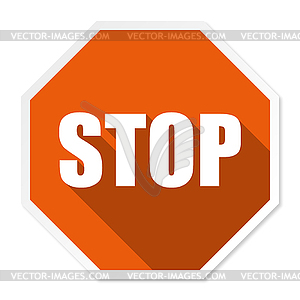 Stop sign in flat - vector clipart