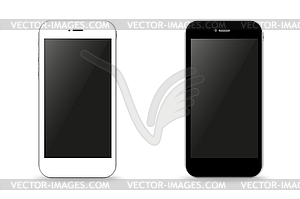 Two stylish phone black and white - vector clip art