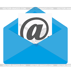 Email icon flat design - vector image