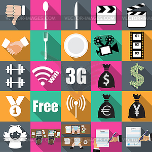 Technology icons in flat - vector image