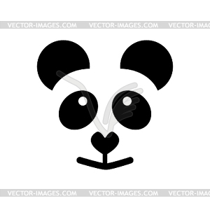 Simple sign panda logo - vector clip art