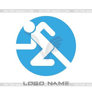 Running Man Icon logo name - vector clip art