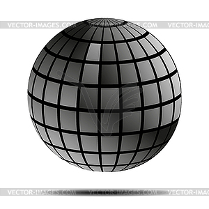Glowing ball with shadow - vector clipart