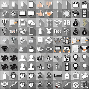 Flat icon collection business, economic financial - vector clipart