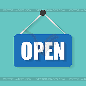 Open door sign flat design - vector clipart