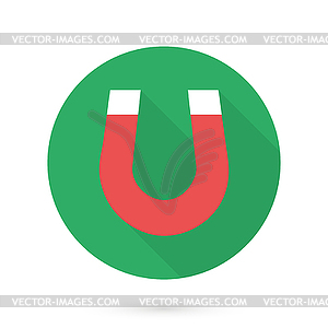 Magnet icon flat design - vector clip art