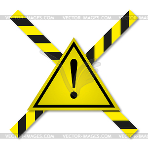 Danger tapes in yellow-black line - vector clip art