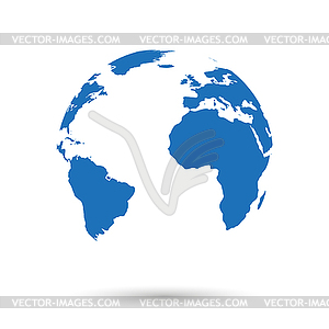 Globe icon with shadow - vector image