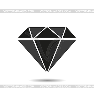 Diamond icon with shadow - vector clip art
