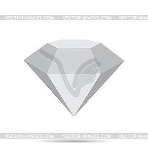 Diamond icon with shadow - vector image